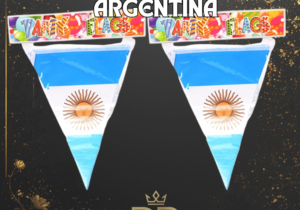 Banderin papel triangular argentina 2.7metros