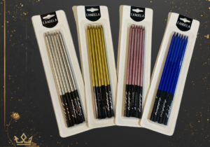 Blister velas metalizadas 14cm x6u - Azul