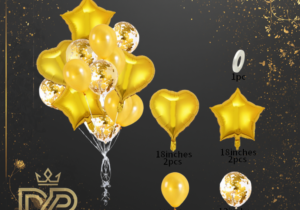Set globos 14 unidades x1 Dorado